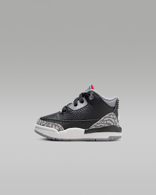 Jordan 3 Retro Black Cement Baby Toddler Shoes. Nike